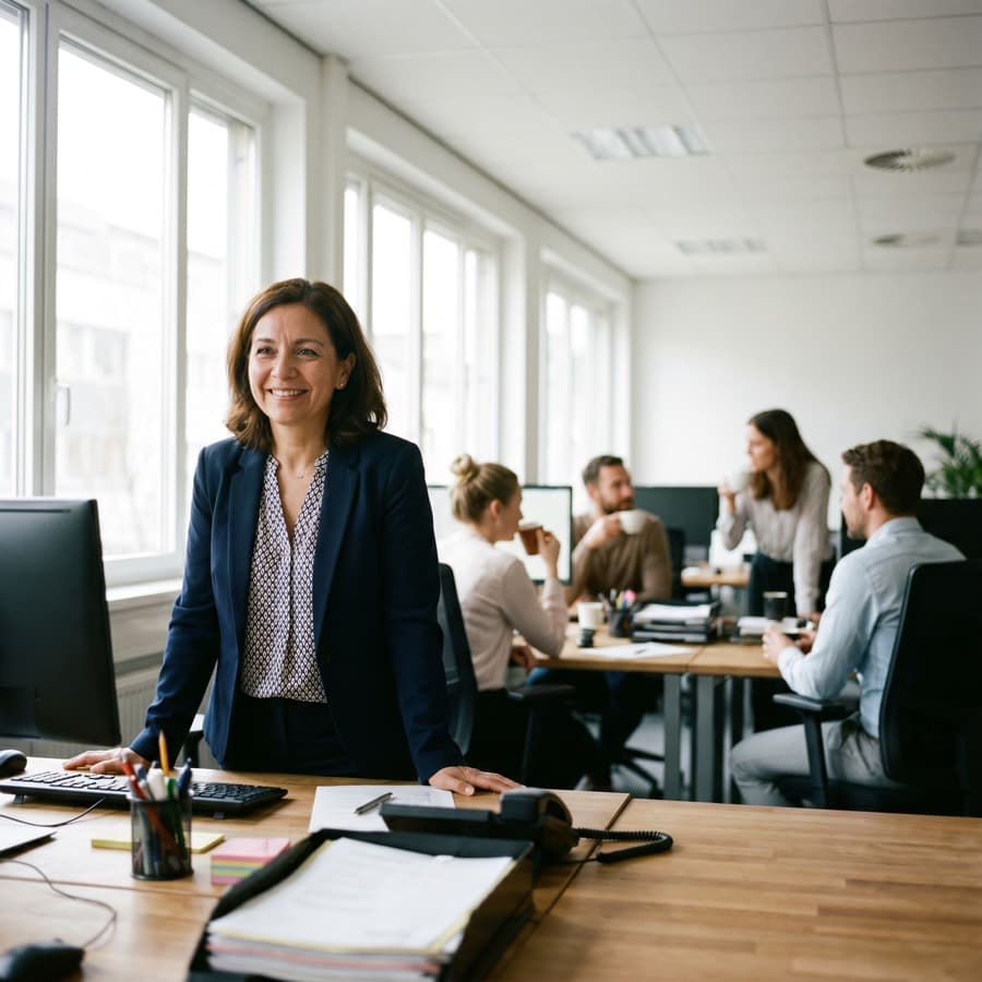 An HR office — the people-evidence desk.