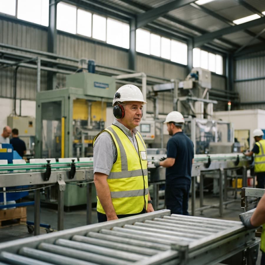 A warehouse floor — the gate, the seal, the container Operations runs every day.